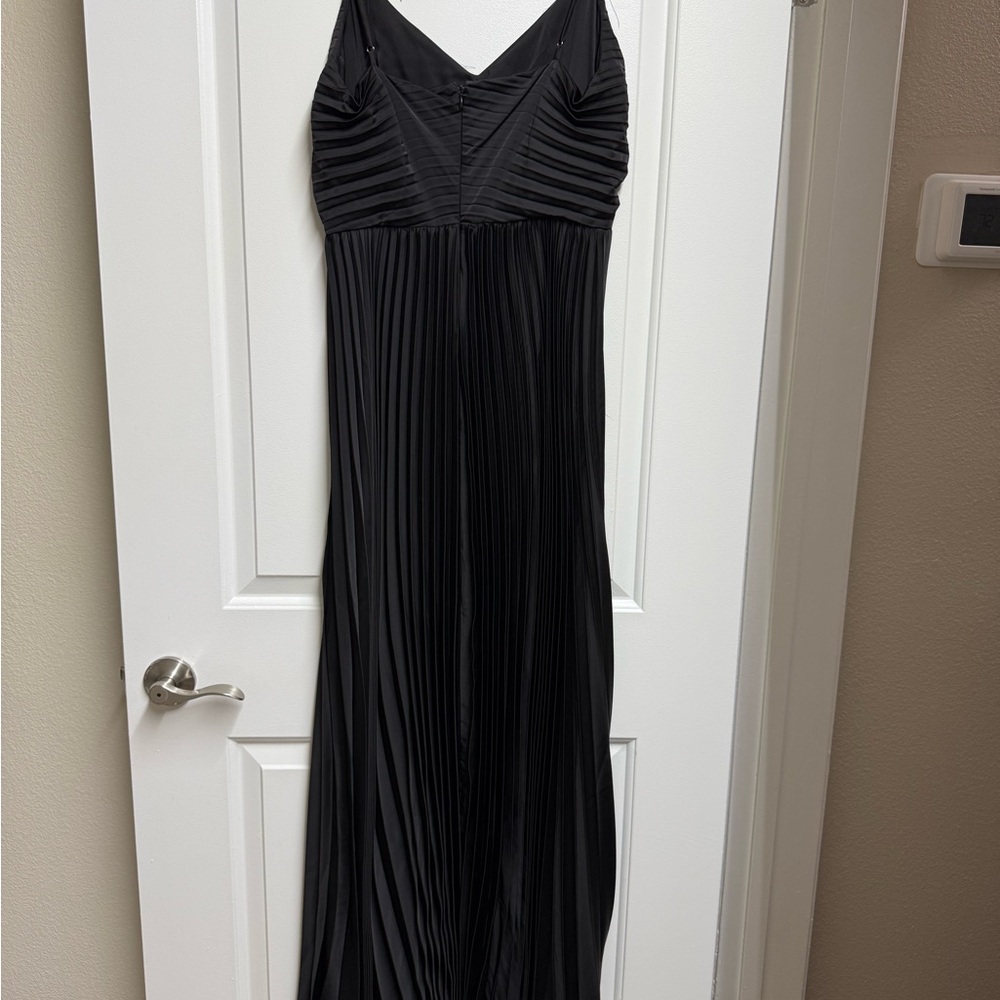 Petal & Pup Black Pleated Spaghetti Strap Maxi Dress - Picture 4 of 5
